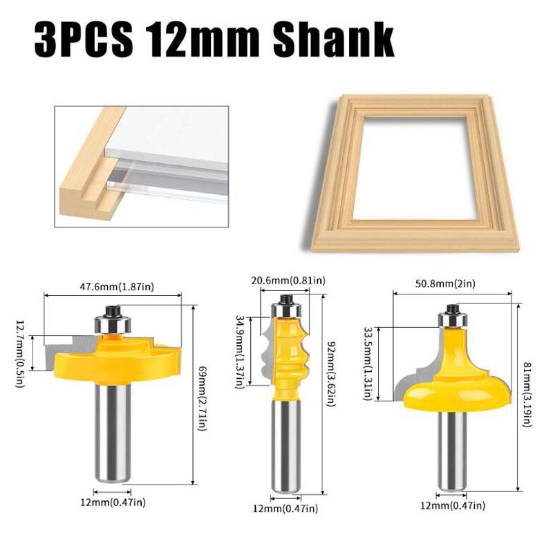 

Европейская фреза для рамок картин, классическая фрезерная фреза, фреза для покерных фрезеров, фреза для лестницы 8 мм 12 мм, хвостовик 1/2 дюйма 3pcs 12mm shank жёлтый