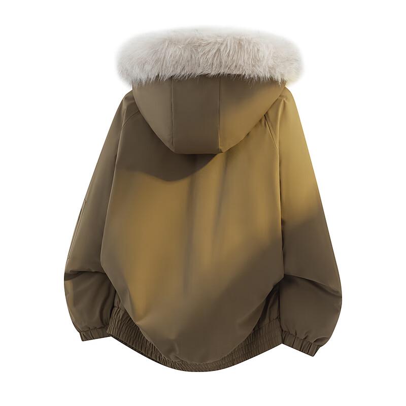 Men's Hooded Thickened Fur Collar Parka Jacket