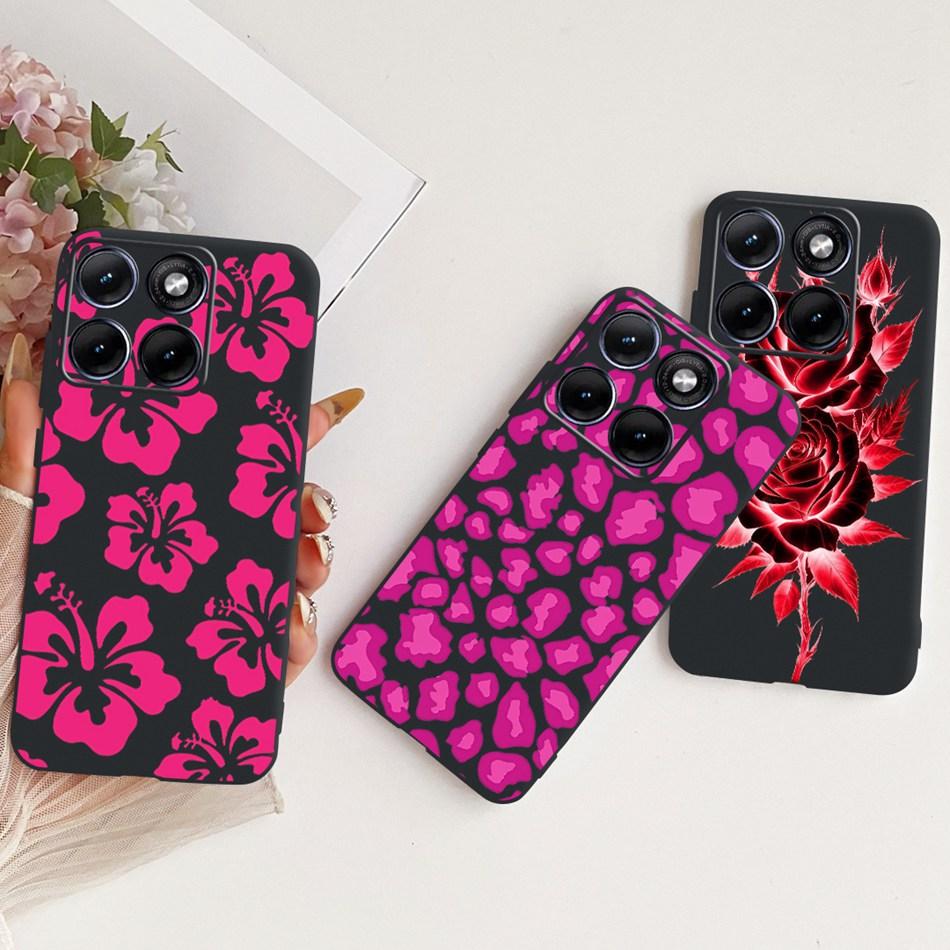 Für Motorola Edge 70 Fusion Niedliche Blume Schmetterling Katze Bemalte Hülle Für Motorola Edge70 Fusion 5G Schwarzes Silikon Weiche Handyhüllen