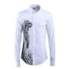 Autumn Painting Leopard Print Men's Business Casual Clothing Trendy Long-sleeved Slim Fashion Floral Shirt