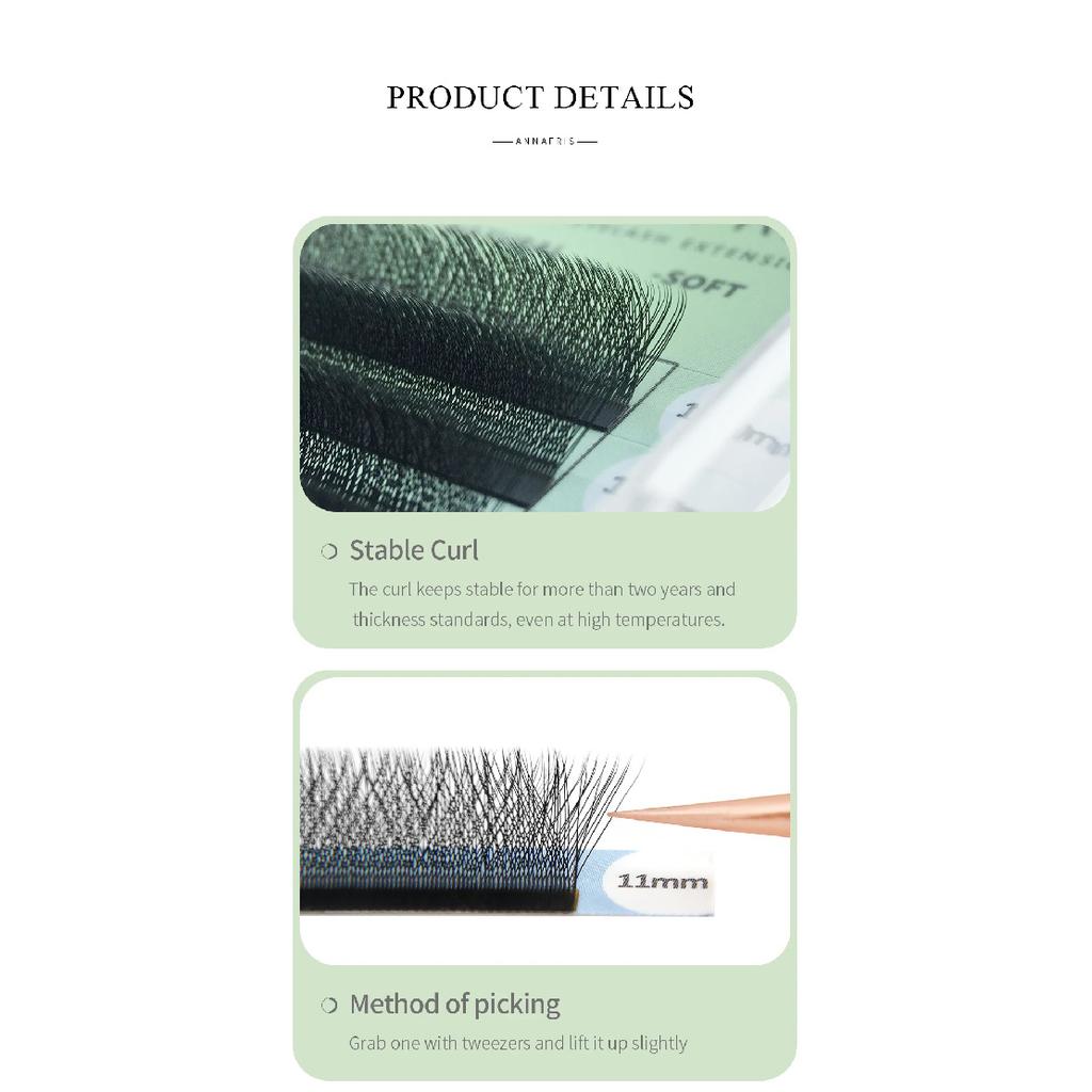 ANNAFRIS W Shape Eyelash Extensions 3D Premade Volume Fan W Style YY High Quality Natural Faux Mink Individual Lashes Supplies