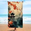 Artistic Japanese Geisha Beach Towel Large Quick-Drying Towel Stunning Red Kimono Geisha Design Absorbent Lightweight Towel