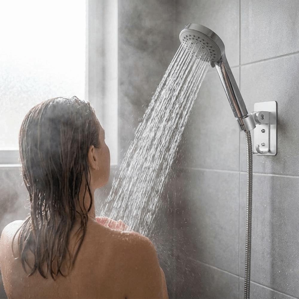 Strong Adhesive Backing Punch-Free Shower Head Bracket Handheld Sprayer Holder  Shower Upgrades