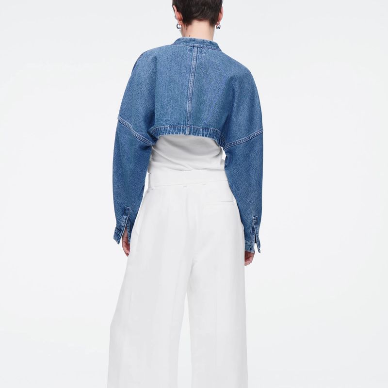 Spring New Women's Clothing Fashion Stylish Standard Edition Short Wide Sleeve Denim Jacket Outwear 1232237