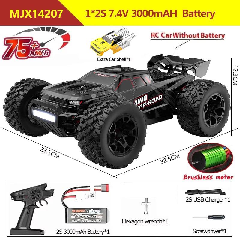 MJX Hyper Go 14207 14208 1/14 4WD RC Car 75KM/H OR 65KM/H Brushless RC Racing Car Remote Control Cars Off-Road Truck Toys