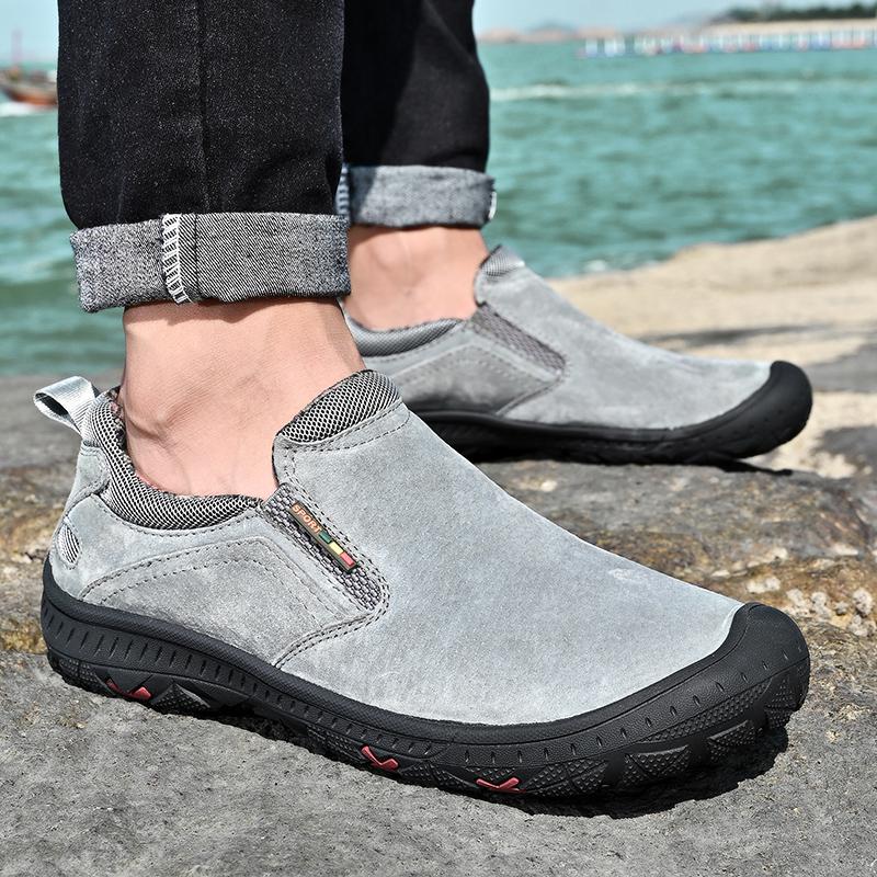 Genuine Leather Men Hiking Shoes Outdoor Trekking Walking Shoes Men Footwear