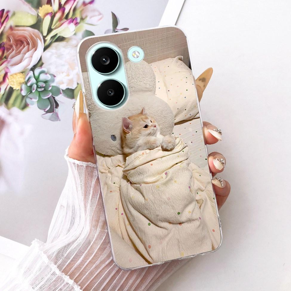 6.59'' Case For Xiaomi Poco X8 Pro 5G Cover Transparent Fashion Flowers Cute Cat Cool Painted Soft Casing 2511FPC34G