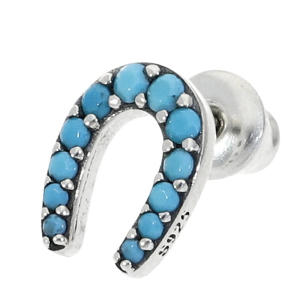 

Gin no Horseshoe Stud Earrings 1P for One Ear Horseshoe Horseshoe Turquoise Earrings Silver 925 Silver [Shinjuku Kura]