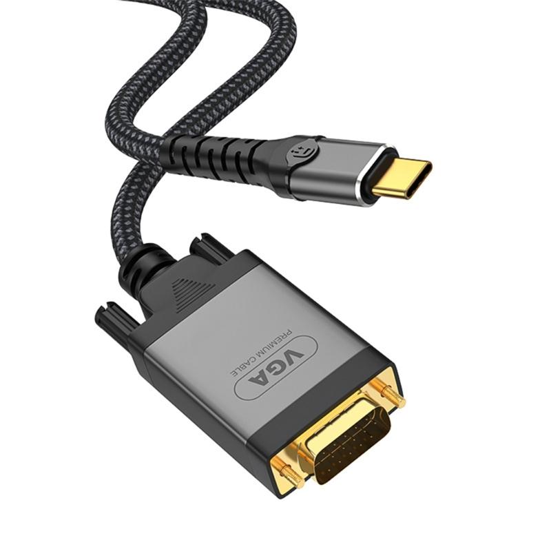 

Кабель-конвертер USB C - VGA длиной 2 м, высокое разрешение 1080P, мягкая оплетка для улучшения визуального восприятия 1