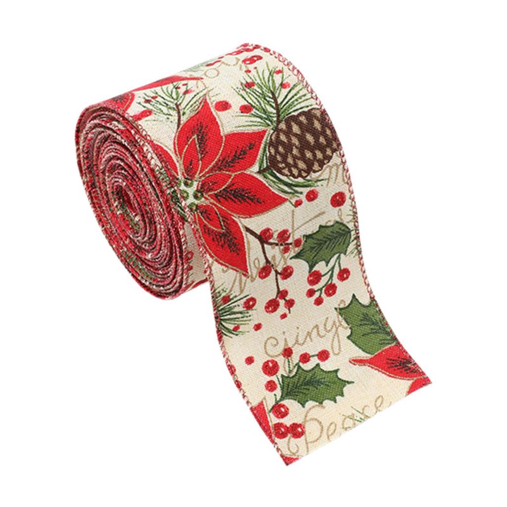 Christmas Ribbon Gift Box Fashionable Holiday Decorative Satin Band for Bouquets Wedding Festivals Sewing Craft Party Favor