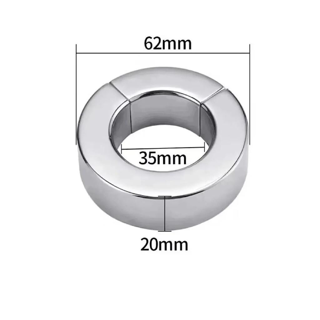 Penis Ring Magnetic Lock Metal Scrotum Pendant Ball Stretcher Testis Weight Cock Ring Penis Restraint Stainless Sex Toys for Men