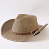 Populaire Europese en Amerikaanse klassieke stro geweven westerse cowboyhoed heren- en dames outdoor mode OL-stijl geweven tophoed