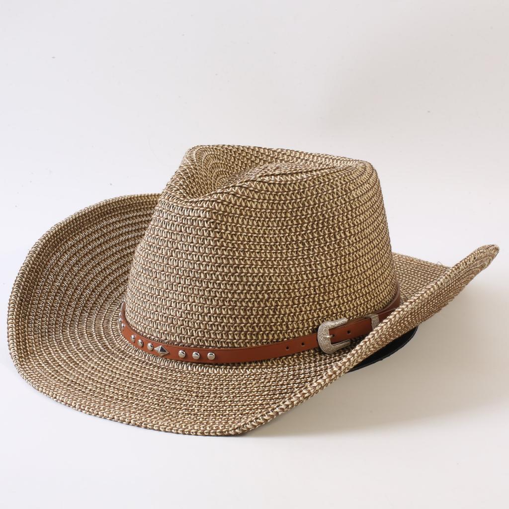 Populaire Europese en Amerikaanse klassieke stro geweven westerse cowboyhoed heren- en dames outdoor mode OL-stijl geweven tophoed