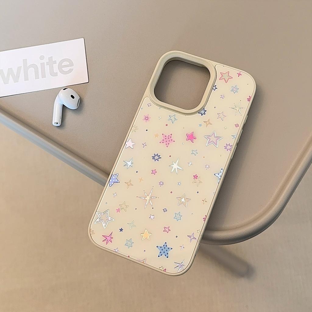 Gilded colorful star iPhone 16 case suitable for iPhone 17 Pro Max, fresh and stylish, anti-drop for 15/14/13