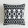 Home Decorative Embroidered Cushion Cover Black White Canvas Cotton Square Embroidery Pillow Cover 45X45Cm For Sofa Bed Chair