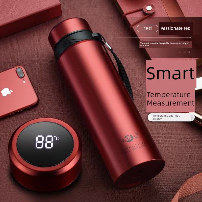 Smart 304 Stainless Steel Large Capacity Vacuum Cup for Male and Female Students Indoor Outdoor Portable Business Tea Making Water Cup