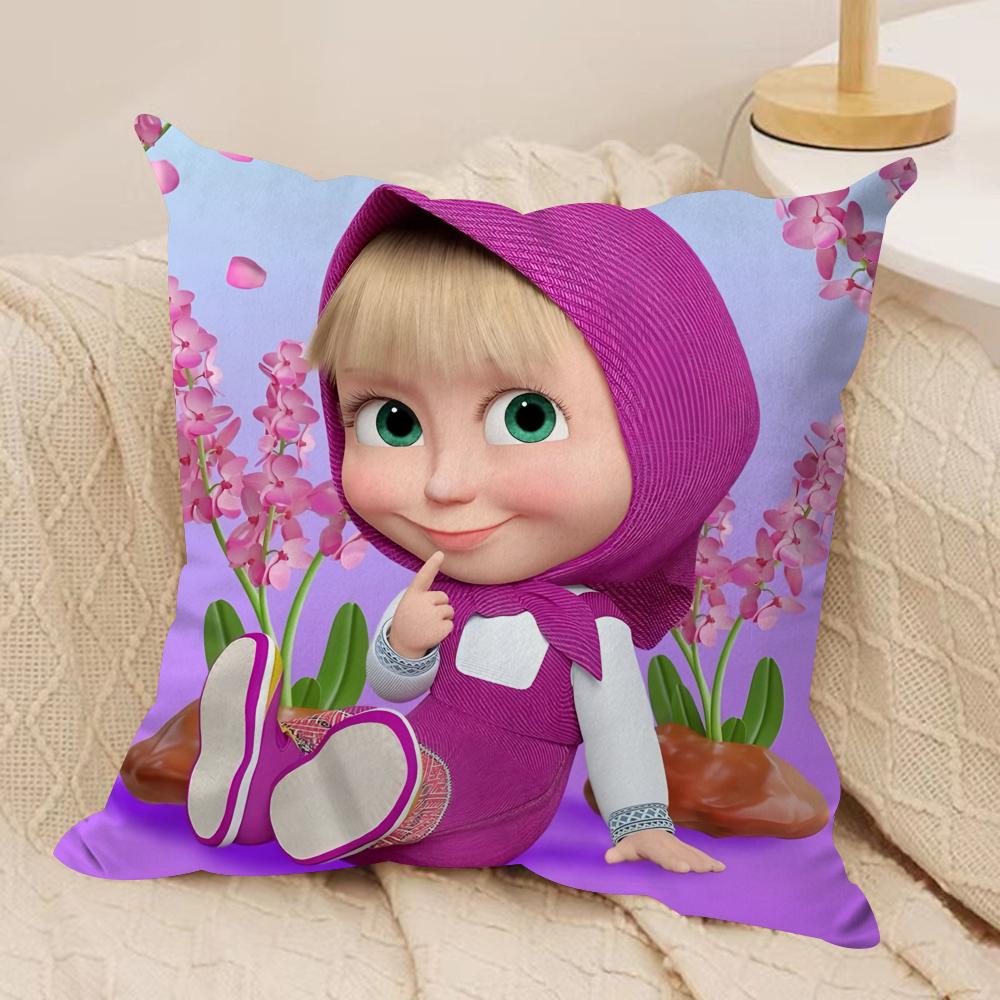 

Мила наволочка M-Маша та Ведмідь Шовковиста коротка плюшева наволочка на диванну подушку Прихована блискавка М який пилозахисний чохол для декору дому 60cmx60cm