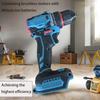 Cordless Brushless Electric Drill with 2-Speed Metal Chuck DIY Home Renovation Compatible with 18V Battery(No Battery)