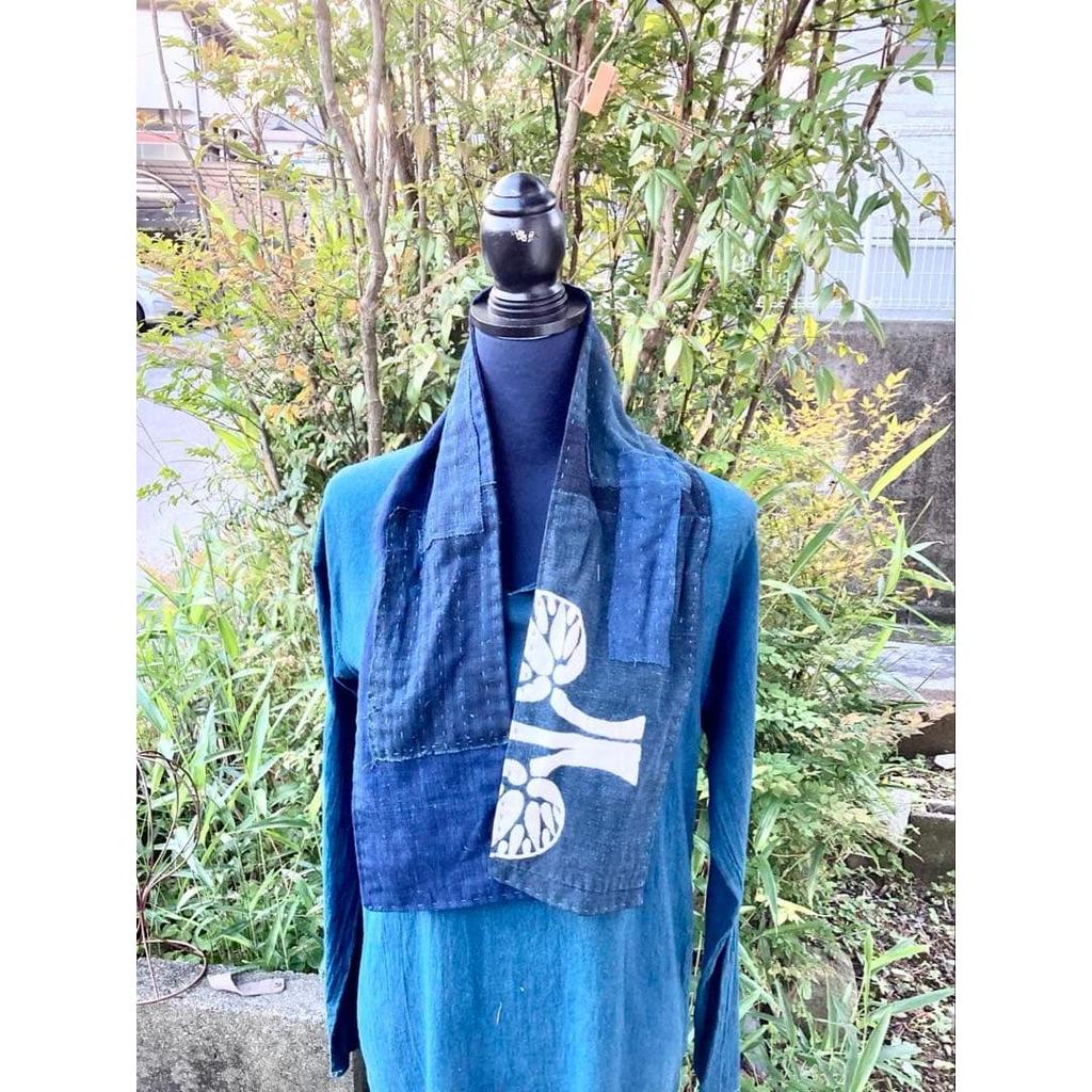 Used B66 Boro Stole Old Cloth Remake Indigo Dye Patchwork Sewing Sashiko