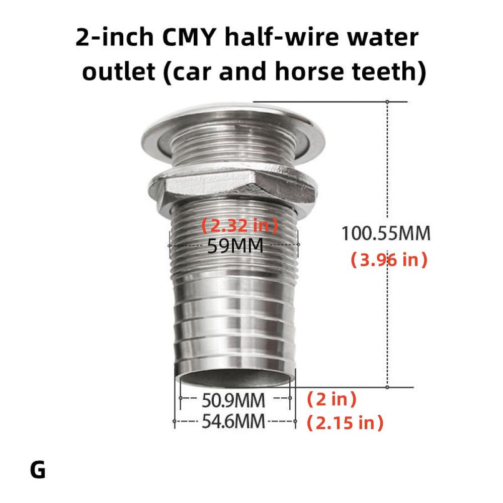 316 Stainless Steel Pagoda Half Silk Outlet Ventilation Holes Yacht Speedboat Marine Tailpipe Hose Outlet
