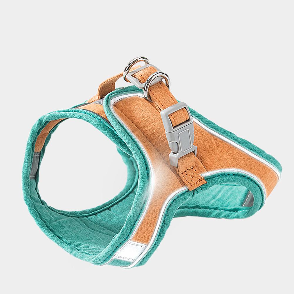 Cat Dog Noctilucent Harness with Lead Leash Adjustable Vest Polyester Mesh Breathable Harnesses Reflect Light Cat Accessories