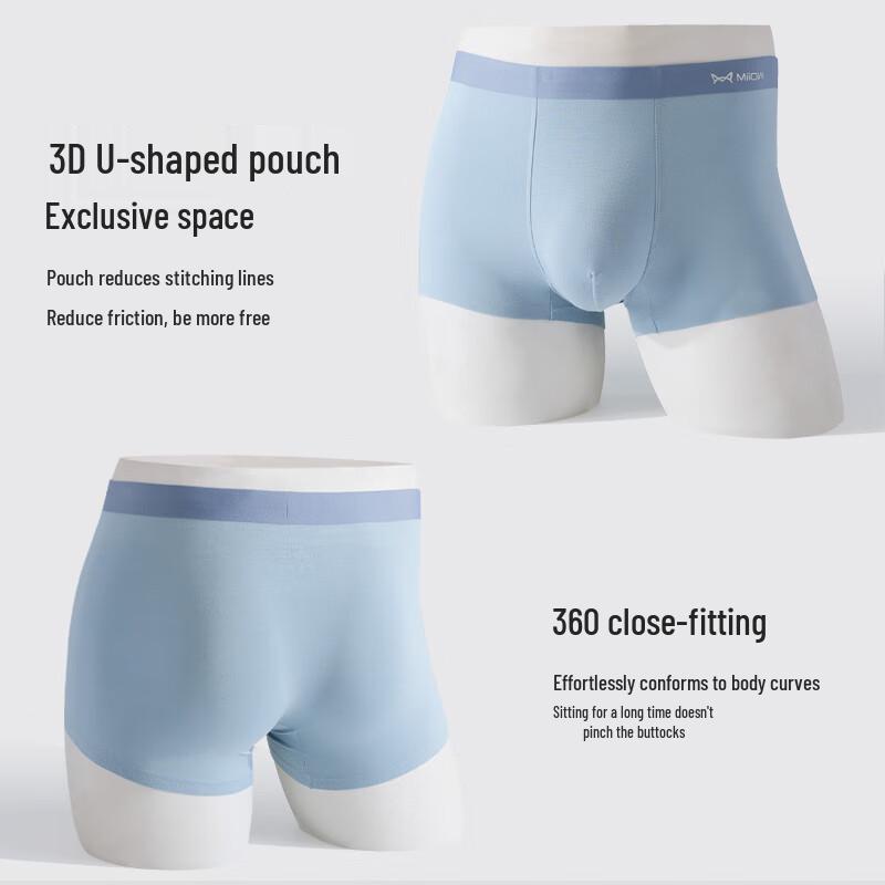 MIIOW Men's Modal Antibacterial Boxer Briefs 3-Pack