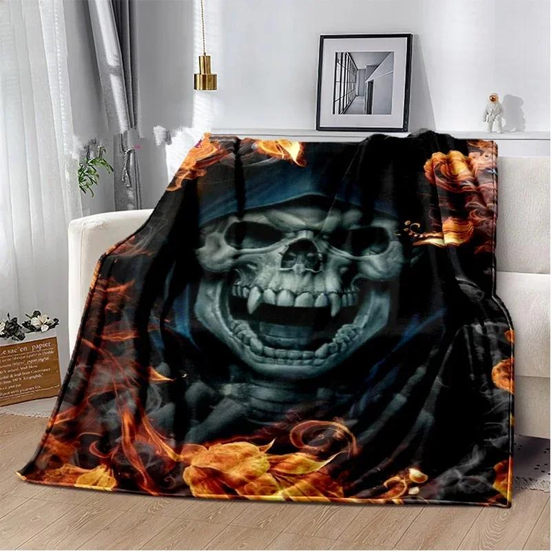 D Printed Skull Series Throw Blanket  Perfect for Sofa Bed Travel or as a Birthday Gift for Kids