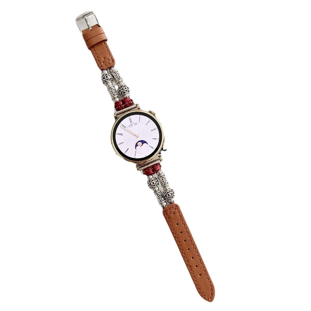 The New Chinese Tibetan Silver Leather Strap Is Suitable For Huawei Gt54 Watch, Apple Iwatch10 Strap, Samsung Xiaomi 89.
