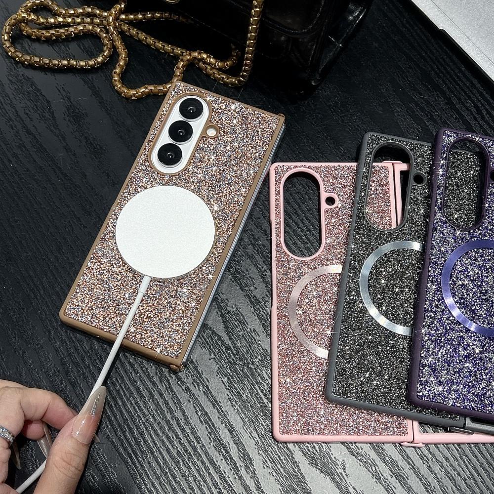 For Samsung Z Fold 7 Dazzle Gradient Diamond For Magsafe Wireless Charging Phone Case For Samsung Z Fold 6 5 4 3 Anti Drop Cover