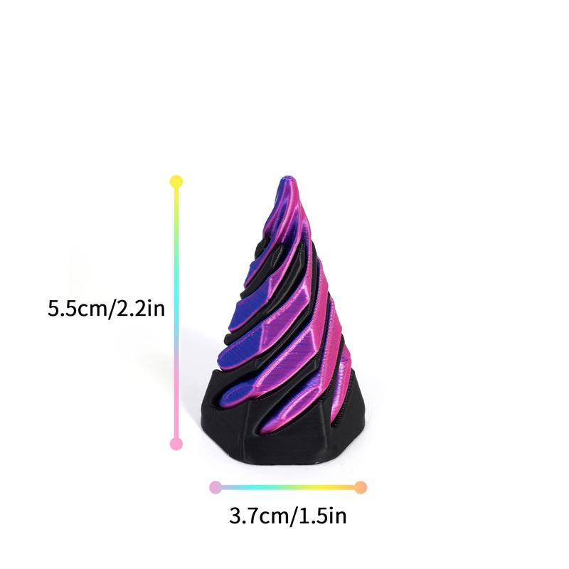 3D Printed Spiral Cone Toy Through Pyramid Toy Spiral Cone Helix Screw Fidget Impossible Pyramid Passthrough Sculpture Decor