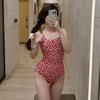 One-piece Swimsuit Women's High Sense 1011 New Racing Triangle Belly Cover and Thin Swimming Pool Special Hot Spring Summer