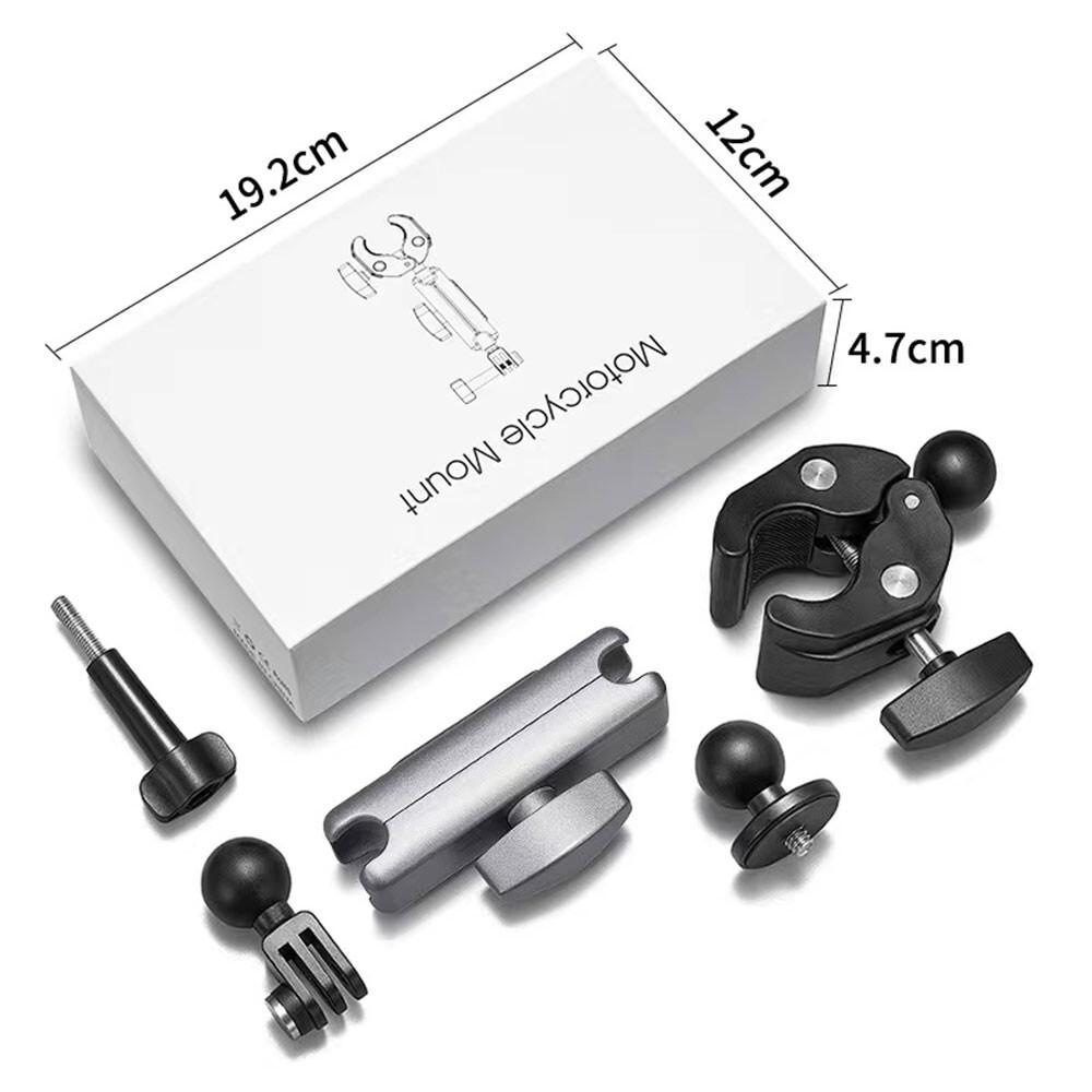 Motorcycle Bike Handlebar Clamp Holder Clip For GoPro Insta360 DJI Action Camera