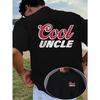 Men'S Casual Short-Sleeve T-Shirt for Summer, Featuring a Cool Uncle Letter Print. This Trendy And Unique Top Has Prints On Both The Front And Back
