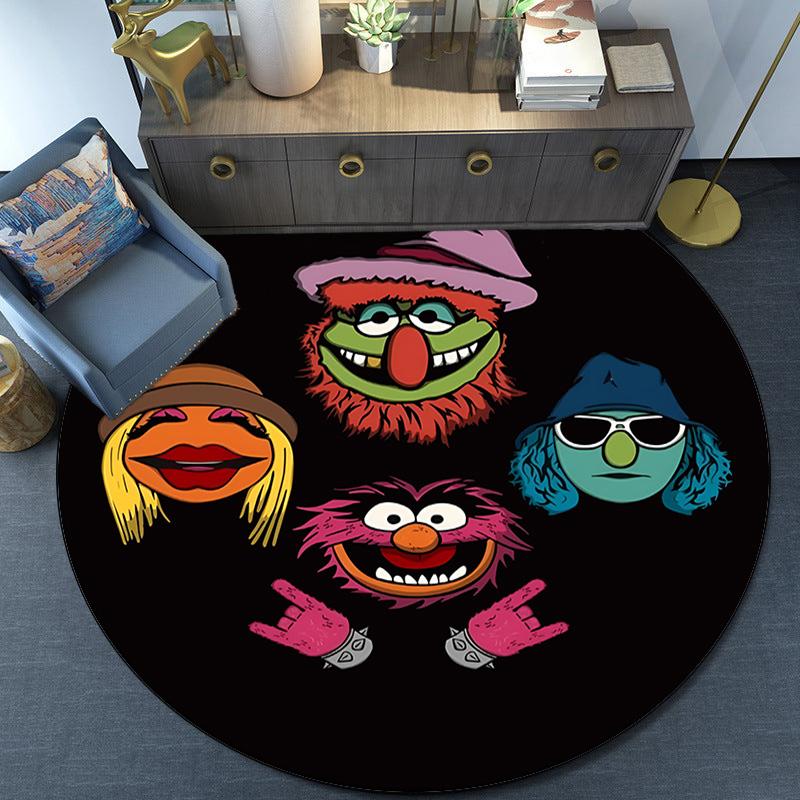 Muppet Rock Stars Round Rug for Livingroom,Bedroom, Palyroom, Chair Rug, Area rug, Circle Carpet, Fan Christmas gift
