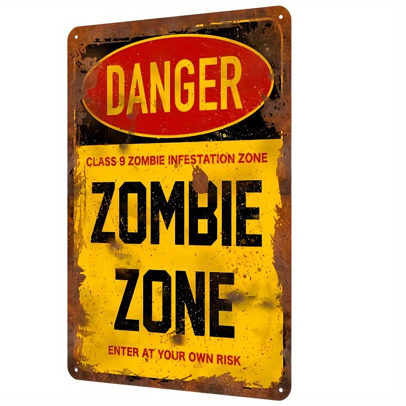 

Vintage Metal Sign X Inches Vintage Zombie Zone Danger Metal Sign Poster Iron Wall Decor for Bars Garages Meeting Roo 20x30cm（7.8x11.8inch）