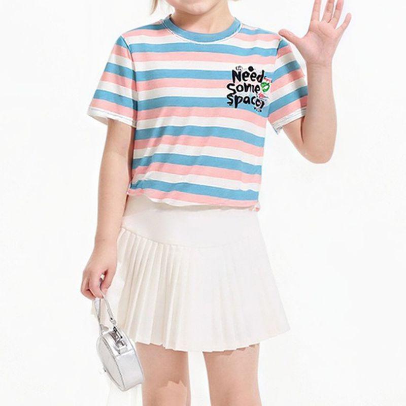 6-14 Years Kids Round Neck Striped T-shirt