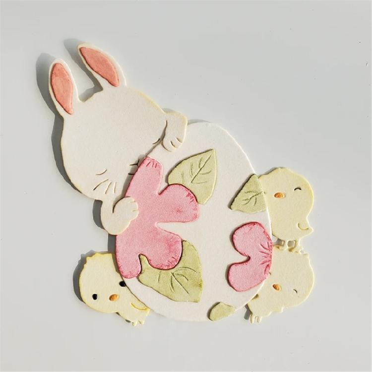Metal Die Cuts Embossing Stencils Easters Rabbits Chicken Cutting Dies Stencils for Scrapbooking Album Card Decorations