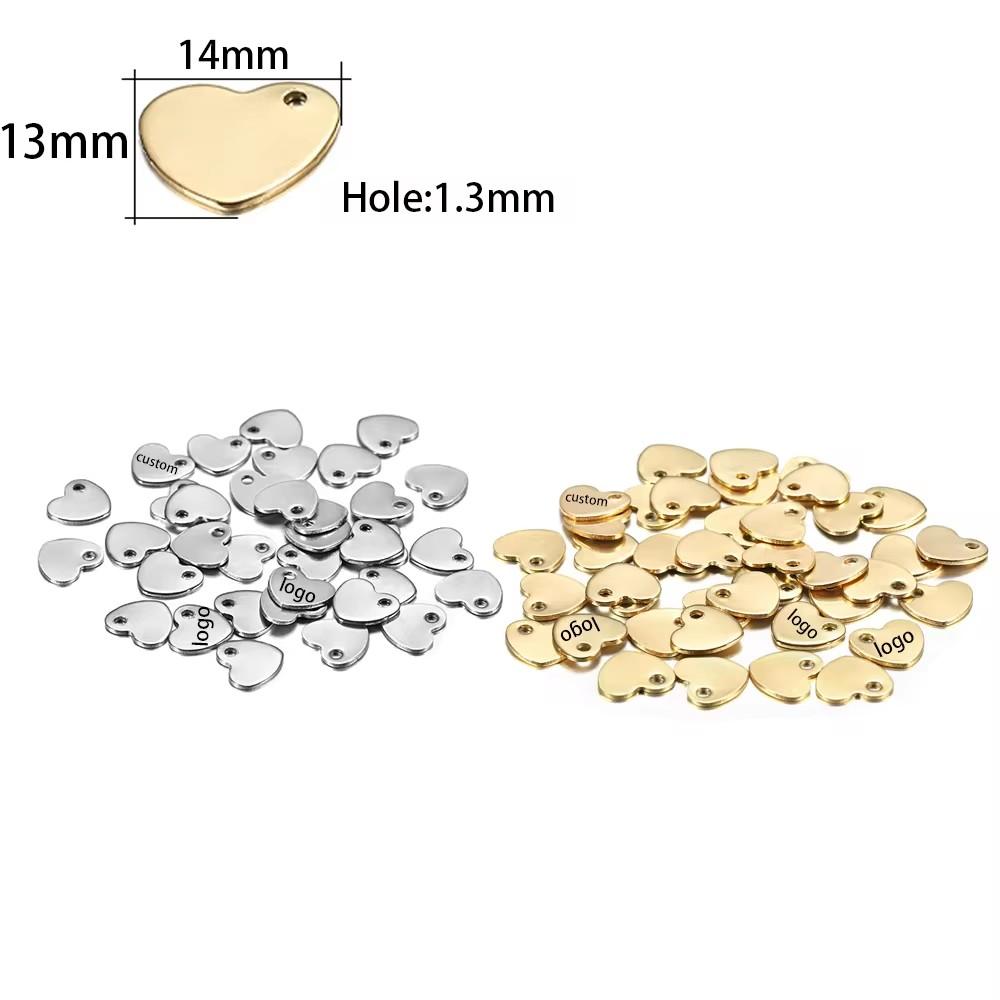 30/50pcs Laser Engraved Logo Tags Stainless Steel Circle Tag 6mm-12mm Round Charm Engravable Pendants for Jewelry Making