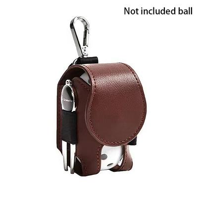 1Pc Golf Ball Bag Mini Pocket Leather Golf Ball Storage Bags Metal Button Bag Holder 2 Balls Golf Storage Accessories