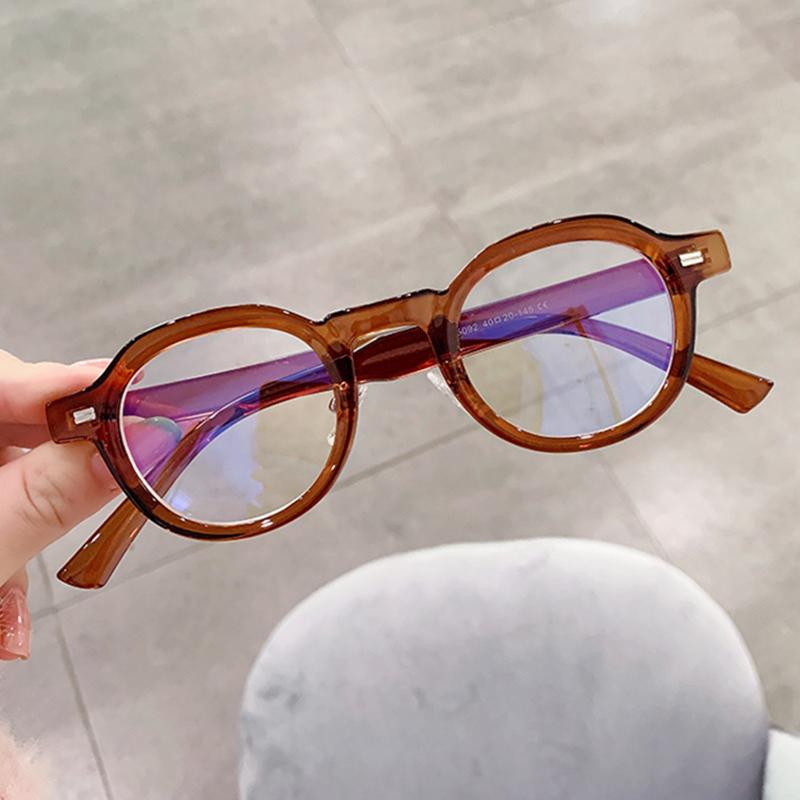 New Retro Art Harajuku Wind Eyeframe Women'S And Men Fashion  Anti Blue Light Radiation Protect Oval Small Frame Glasses