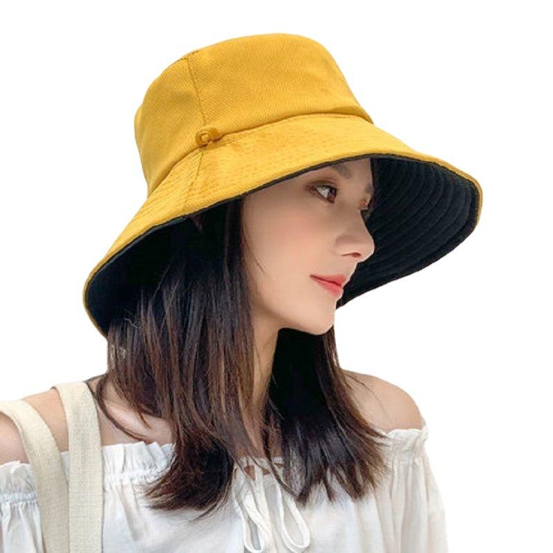 Women's Sun Hat Double-sided Bucket Hat Versatile Fashionable Minimalist Wide Brim Sun Protection Bucket Hat Spring/summer Style