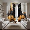 Set Of 2 Hd Halloween Black Cat Pumpkin Decorative Curtain Tie Digital Printed Home Decoration Style Decorate Polyester