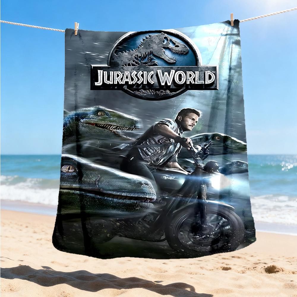1pc Jurassic World Outdoor Flannel Blanket, Cozy & Warm Soft Te Playful Design, Napping Camping,