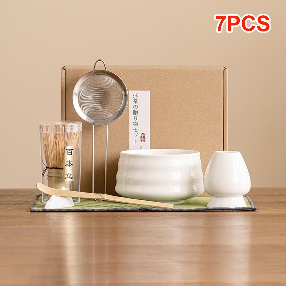 4/7PCS Reusable Japanese Matcha Tea Set Food Grade Matcha Stirring Brush Stirring Green Tea Whisk