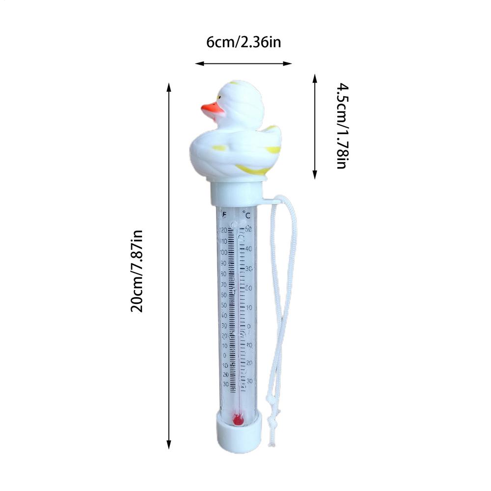 Rubber Duck Float Temperature Gauge For Pool Duck Precise Temperature Gauge With String For Outdoor & Indoor Swimming
