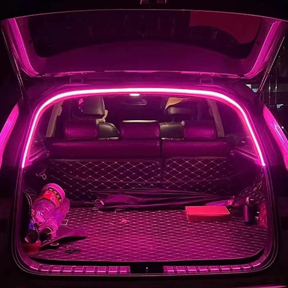Car Trunk Led Light Strip Waterproof PVC Flexible Ambient Light Strip Automatic on/Off Hidden Installation Universal for Suv Mpv