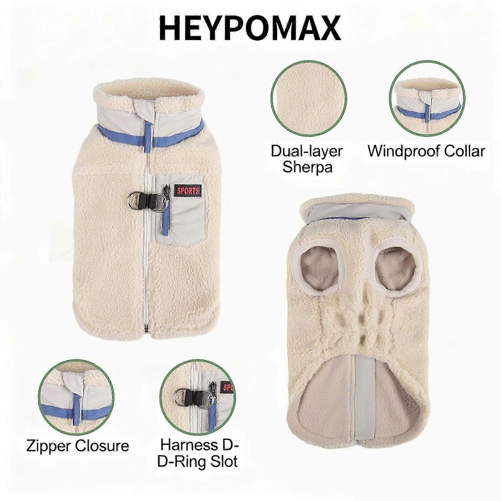 Pet Fleece Dog Vest With Pocket Zipper Design Winter Warm Dog Apparel for Small Dogs