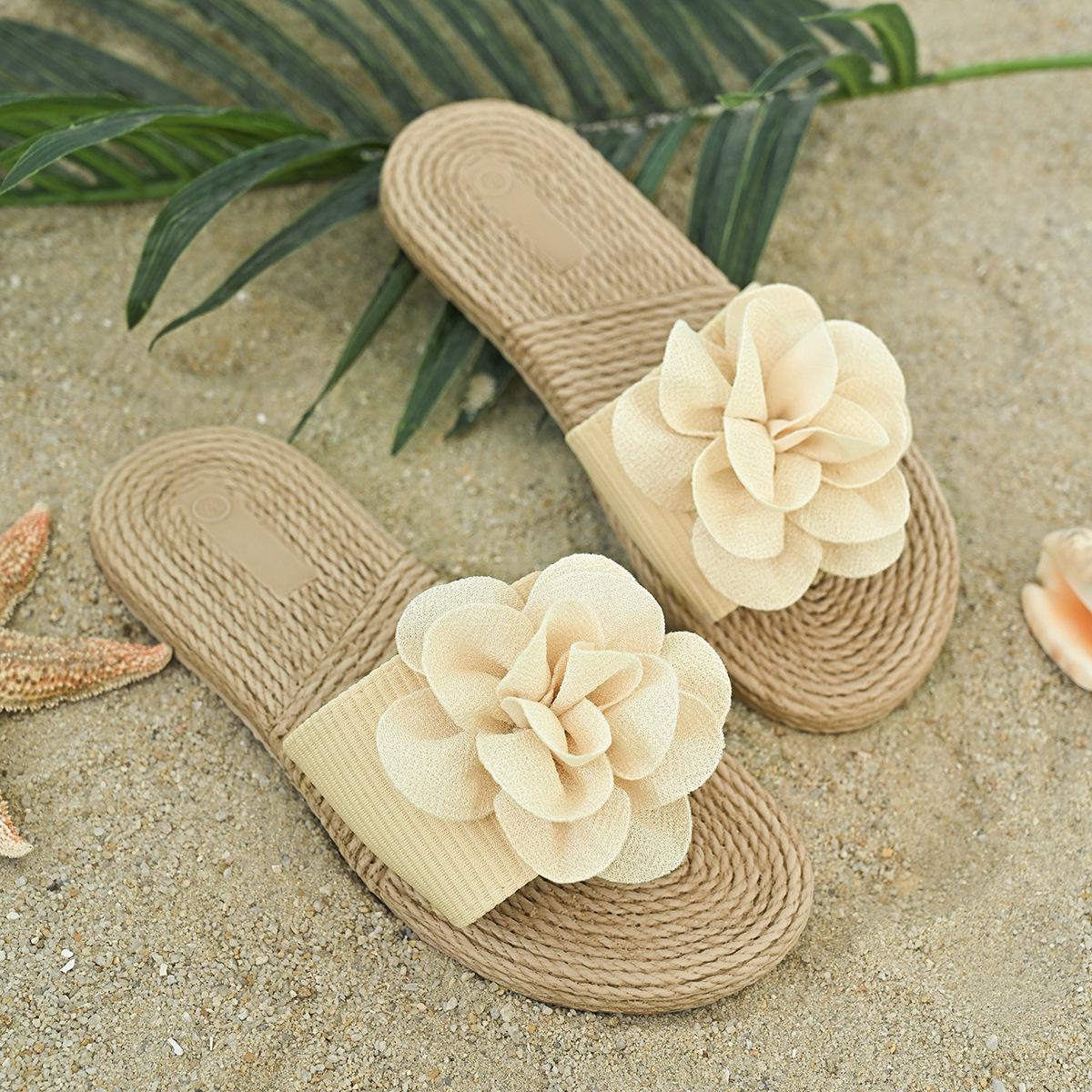 

Тапочки большого размера на толстой подошве Muffin, женские, лето 2025, новые, повседневные, односложные, классные, модные, цветочные, пляжные тапочки 36