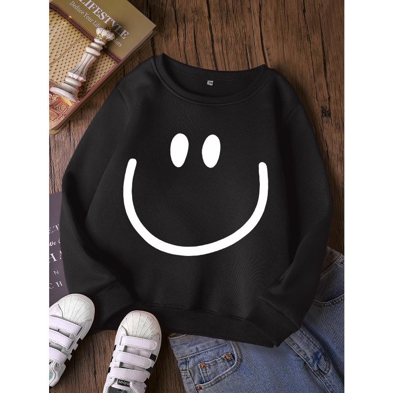 European sizes Kids  Stylish Round-Neck Sweatshirt, Casual Print Top 110