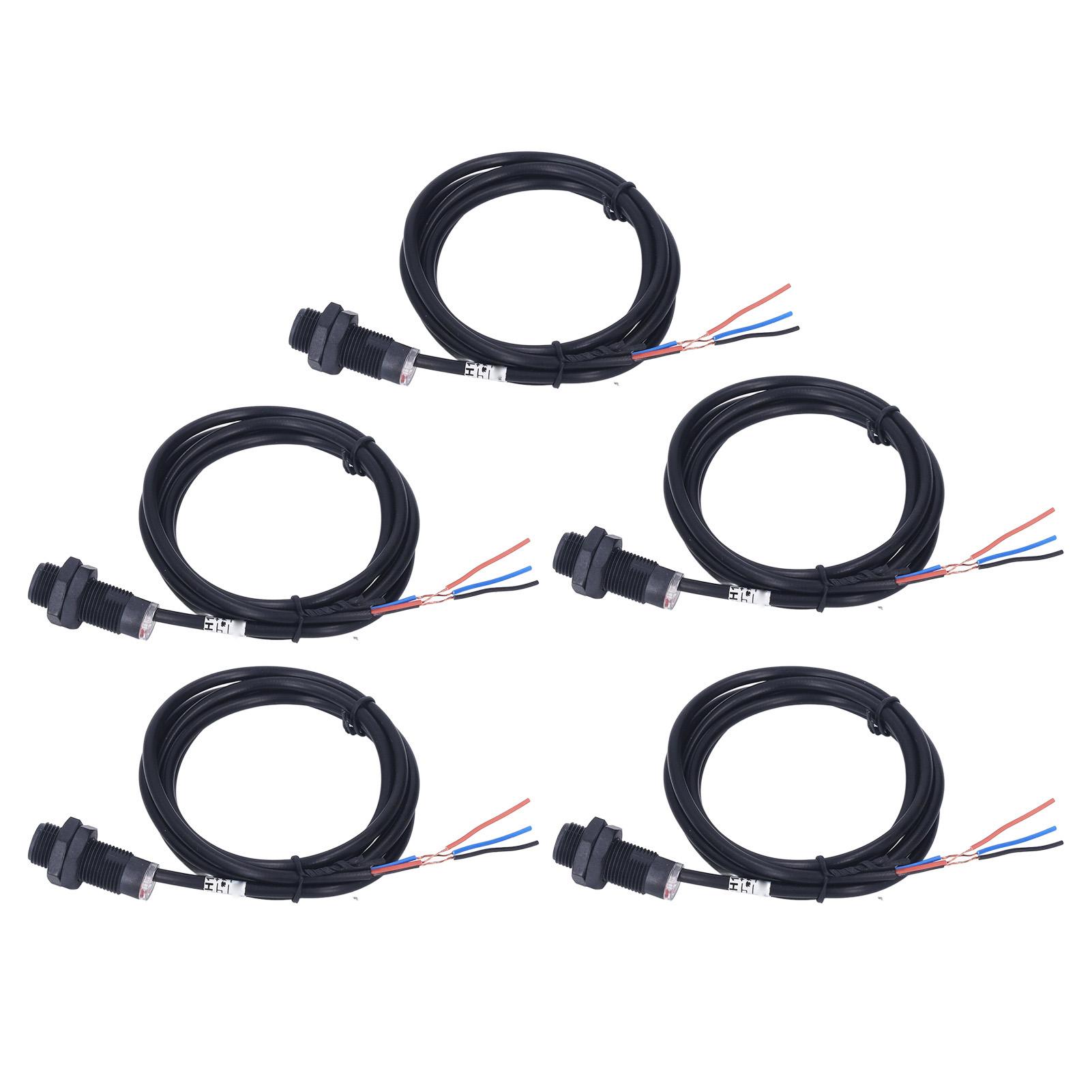 

5 Pcs Hall Effect Sensor NPN Normally Open 10mm Sensing Hall Effect Proximity Sensor Switch DC 5‑30V
